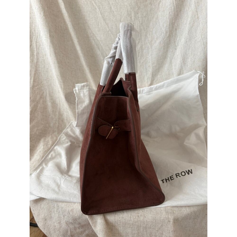 The Row Margaux Burgundy Suede Top Handle Bag - Picture 4 of 15
